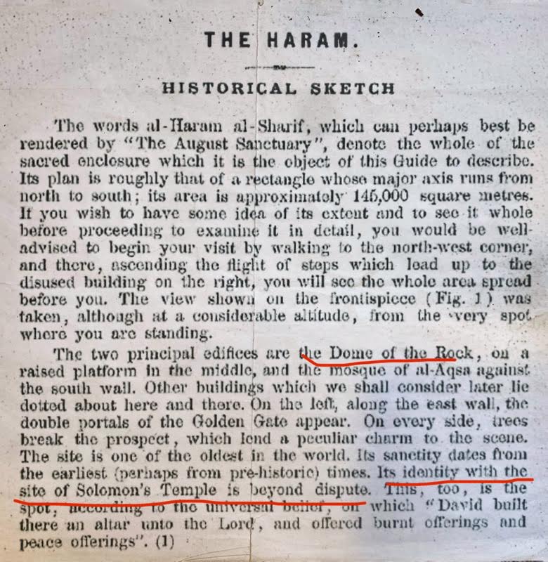 its identity with the site of solomons temple is beyond dispute